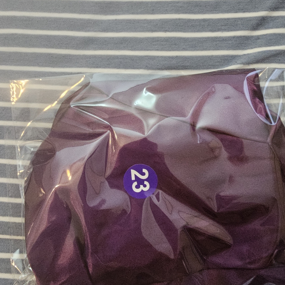 Morgan Taylor Purple Satin Chemise with Cream Lace Trim - Picture 4 of 4